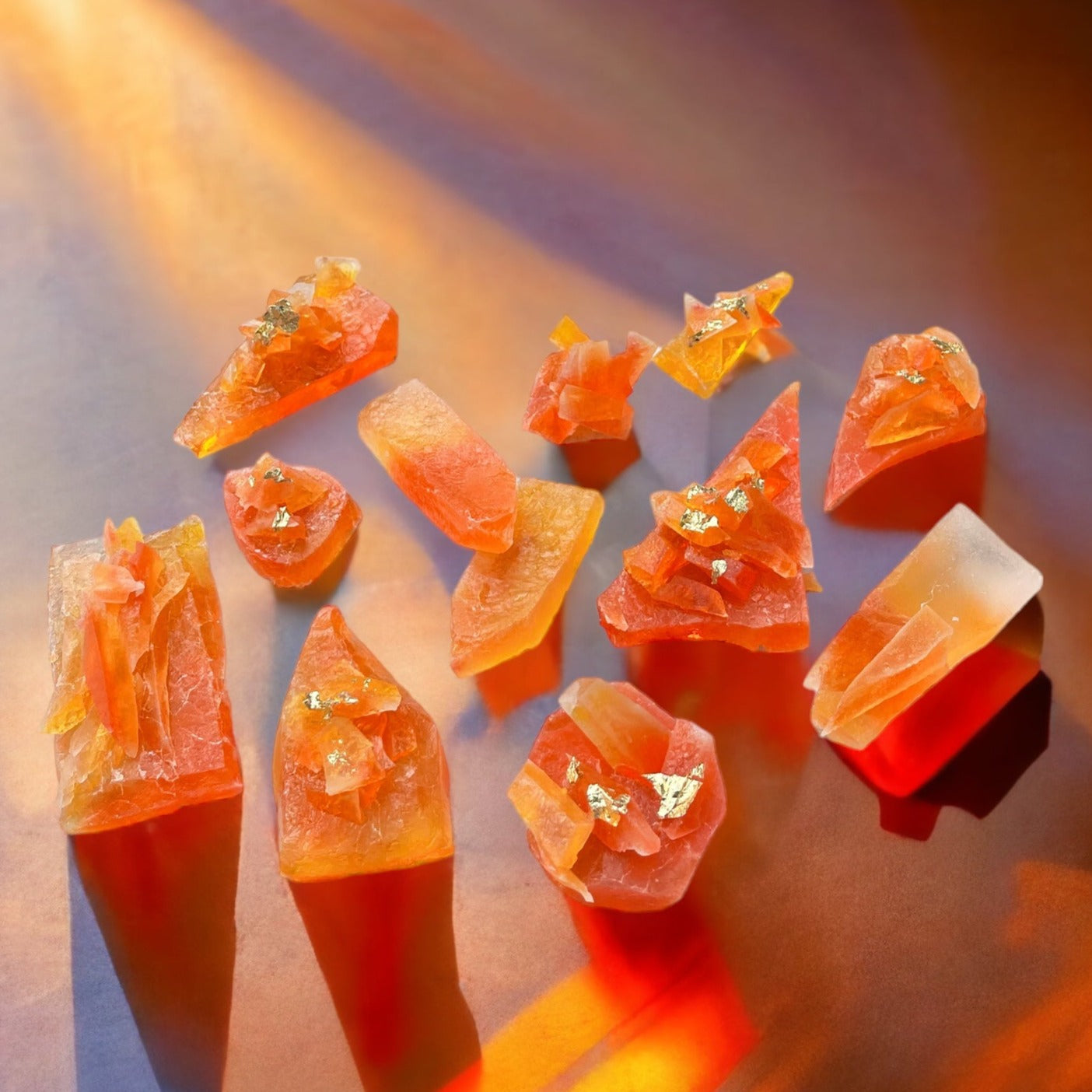 grapefruit crystal candy edible gold